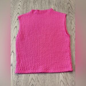 Abercrombie & Fitch Paloma Bubble Knit Sleeveless Top In Pink Size XS